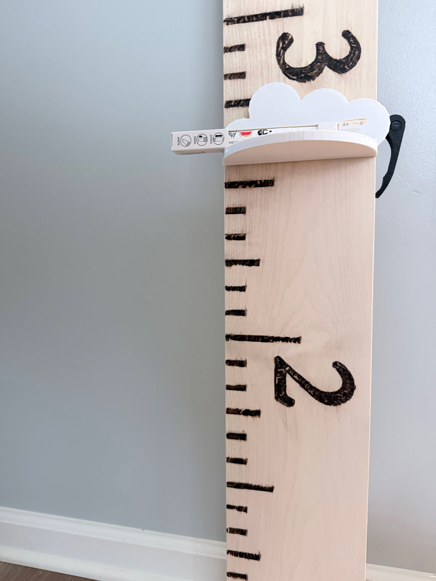 Growth Chart with 3D Printed Head Stop
