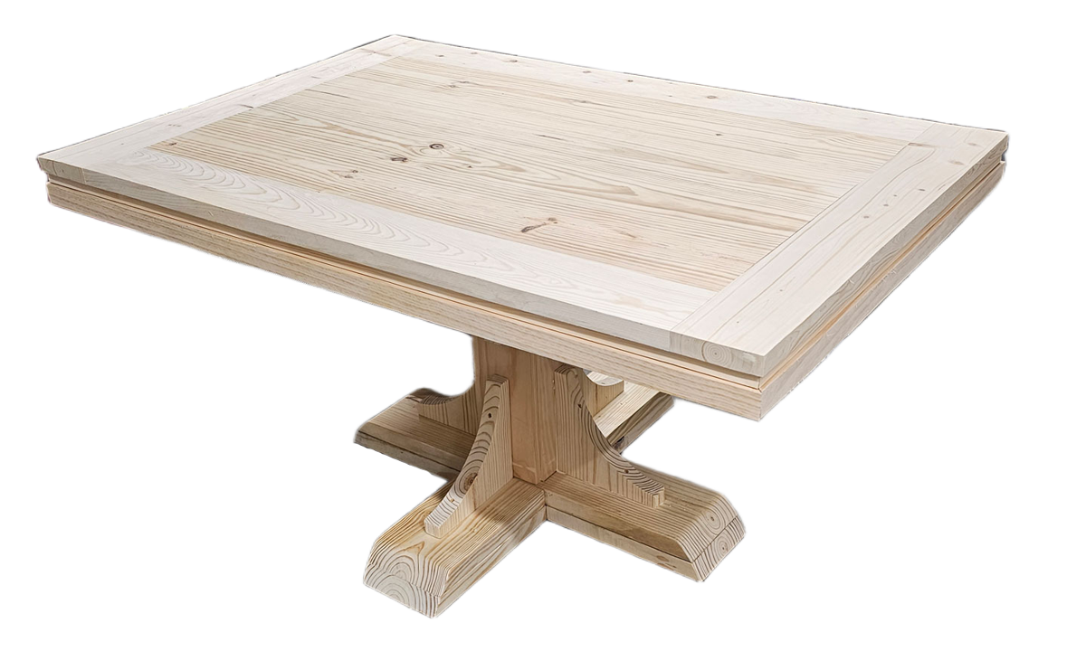 Custom built solid wood farmhouse table